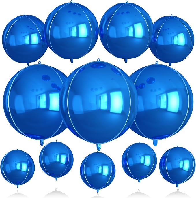 Biapian 12Pcs Dark Blue Round Foil Balloons, Big Blue Metallic Balloons by BIAPIAN