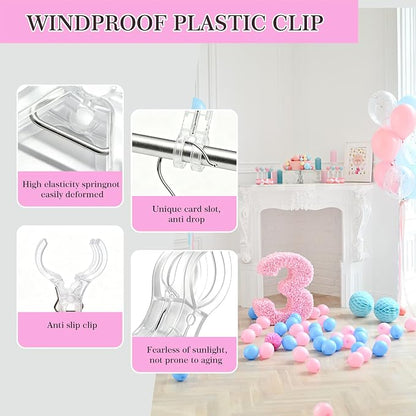 10 Pack Balloon Arch Clips, Large Clear Backdrop Clips - Image 5
