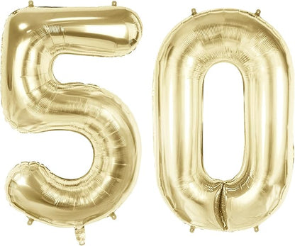 Number 50 Balloons for 50th Birthday Party Decorations, 40 Inch 0-100 by Joycard