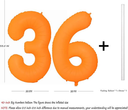 Orange Birthday Number 36 Balloon 40IN Fluorescent Orange 63 Balloon | - Image 2