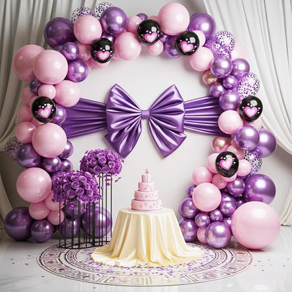 Pink Purple Black Balloons - Image 6