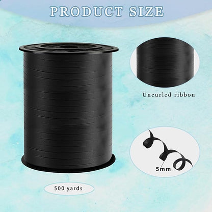 500 Yard Black Curling Ribbon, 1/5" Ribbon Curling - Image 2
