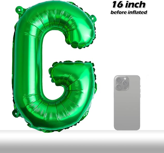 16" Green Letter Number Balloons, Happy Birthday & 2 Sets of A-Z 0-9, Foil - Image 4