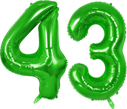 Number 43 Balloons for 43rd Birthday Party Decorations, 0-100 Large No.43 by Joycard