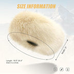 Faux Fur Headband for Women Elastic Fuzzy Thick Earmuffs Winter Headwrap Ear Muffs Furry Ear Warmers Cold Weather (Beige)