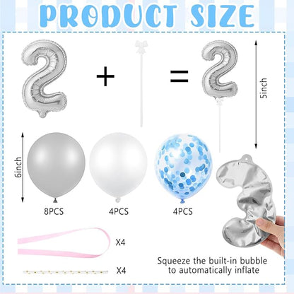 Gejoy 36 Pack 5 Inch Mini Number Balloon Foil Cake Topper Number Avoid Violent - Image 2