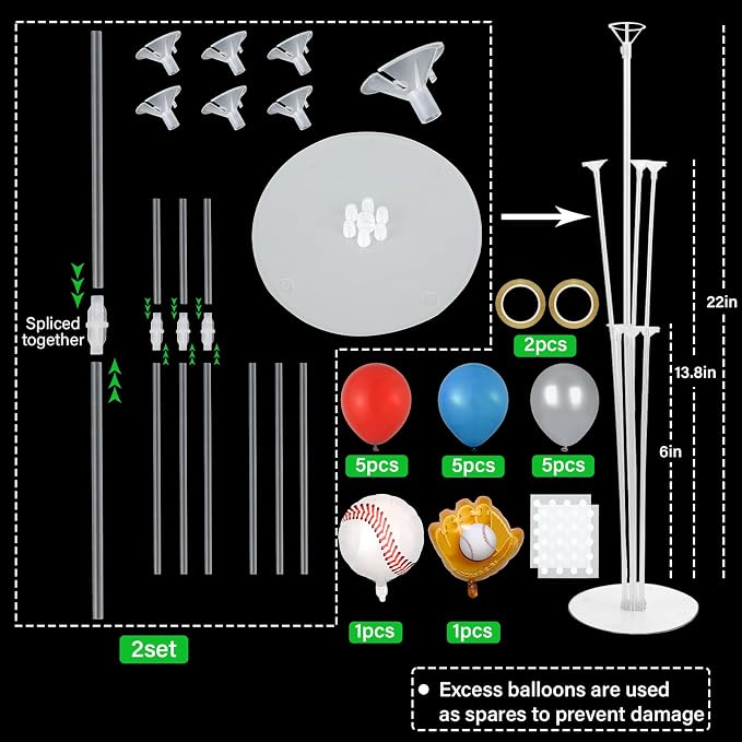 Baseball party Balloons Stand Kit 2 Sets - Image 2