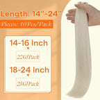 Full Shine Invisible Tape in Hair Extensions Blonde Machine Remy Tape in Extensions 22 Inch Straight Injection Real Human Hair for Women 10Pcs 25G