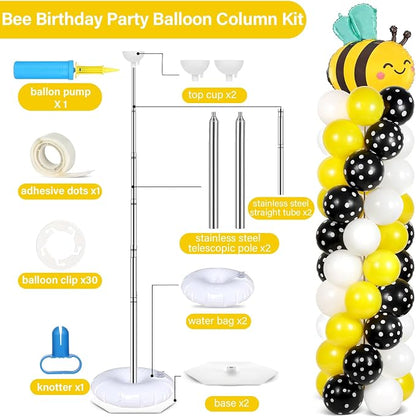 2 Sets Bee Birthday Party Balloon Column Stand Kit - Image 2