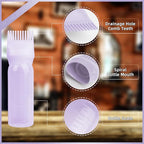BLAAROOM Root Comb Applicator 6 Ounce, 2 Pack Hair Oil Dispenser With Brush for Oiling and Dyeing - Purple