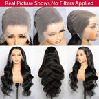 VIPbeauty 13x6 Body Wave Lace Front Wigs Human Hair Pre Plucked Bleached Knots with Baby Hair 180 Density Glueless Wigs for Women HD Transparent Full Lace Frontal Wigs with Natural Hairline 20 Inch