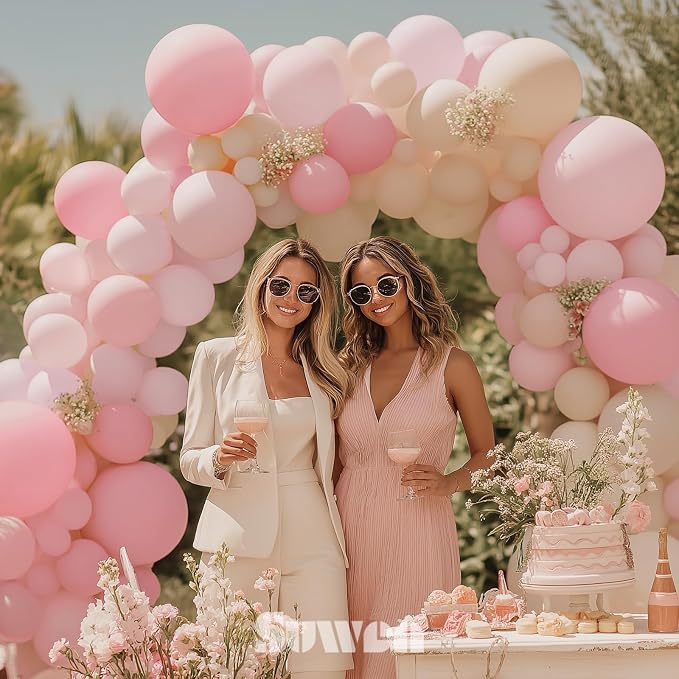 SUWEN 153Pcs Pink Balloons Arch Kit Garland 18 10 5 Inch Light Pink | Pastel - Image 6