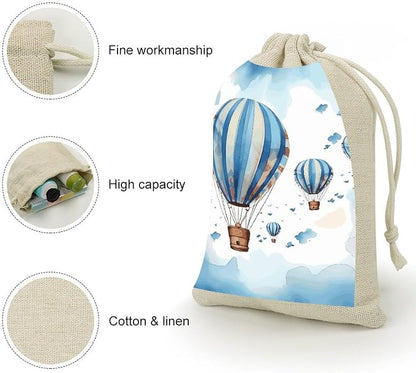DWTJKMS Blue Hot Air Balloon Gift Bags 8 Pcs Adorable Christmas Gift Bags - Image 3