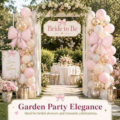 Pink Gold Balloons, 12 Inch Pastel Pink Metallic Gold Balloon - Image 3
