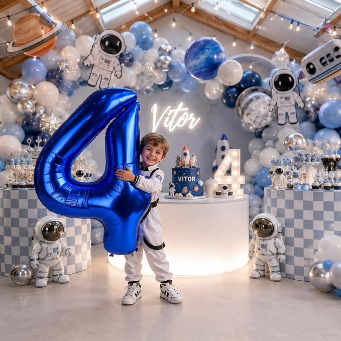Navy Blue Number Balloons 6, 40inch Large Dark Royal Blue Digital 6 Foil Mylar - Image 5