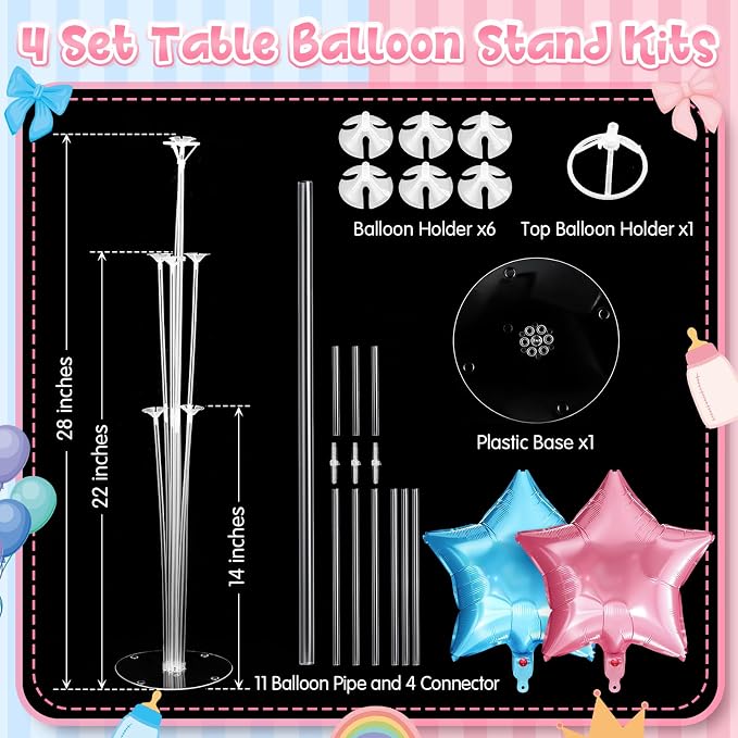Lunmon 4 Set Gender Reveal Balloon Stand Kit - Image 5