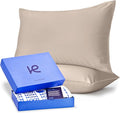 Kickoff Viscose Bamboo Pillowcase, King, Set of 2, 100% Organic Hidden Zippered Viscose Bamboo Pillow Case King Size, Cooling Pillow Cover for Hot Sleepers (20"x40", Iced Latte)