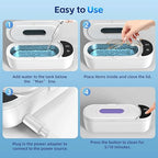 Ultrasonic Jewelry Cleaner, 48KHz Ultrasonic Cleaner Machine with Digital Timer, Dual Cleaning Modes, 304 Stainless Steel Tank for Jewelry, Eyeglasses, Rings, Retainers, Dentures
