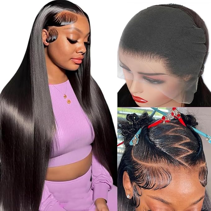 30 Inch 13x6 Lace Front Wigs Human Hair 200 Density HD Full Frontal Straight Lace Front Wigs Real Human Hair Wigs Pre Plucked Wigs for Women