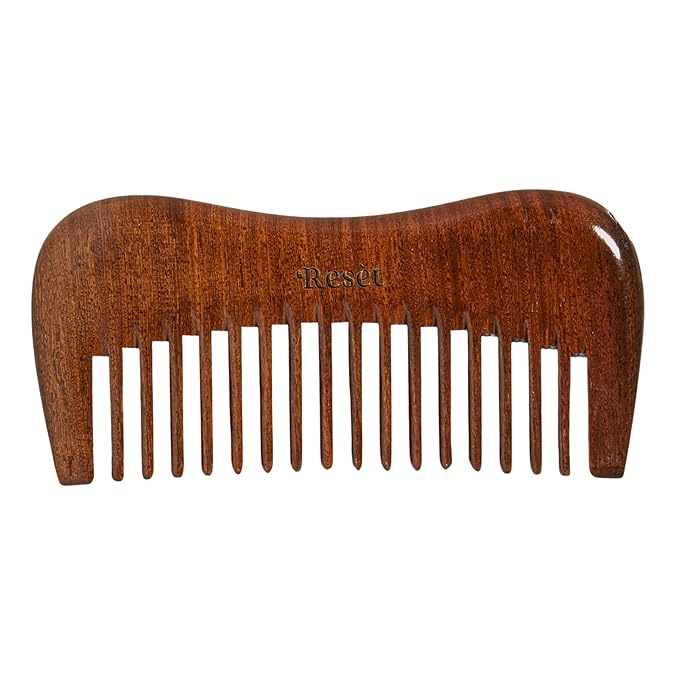 100% Natural Handmade Sandalwood Comb | Soft Wide Tooth Wooden Comb for Wet and Dry Hair | Eco-Friendly Anti-Static Wooden Massage Comb | Wooden Hair Detangler for Men and Women
