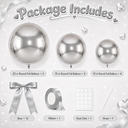 Silver Round Foil Balloons - Image 2