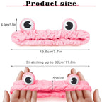 Jowmoy Rose Red Frog Eye Elastic Headband - Versatile for Spa, Skincare, Makeup, Face Wash, Fun Gift for Women (1 Pack)