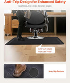 VEVOR Salon Mat for Hair Stylist, 3 x 5 FT Rectangle Salon Chair Mat Anti Fatigue, 1/2" Thickened PVC + NBR Barber Shop Floor Mat with Round Cut Out, Anti-Trip Beveled Edges & Non-Slip Bottom