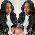 7x5 HD Lace Closure Glueless Wigs Human Hair Pre Plucked Pre Cut 180% Density Wear and Go Glueless Wig 24Inch Body Wave Lace Front Wigs Human Hair Pre Plucked for Black Women Natural Hairline