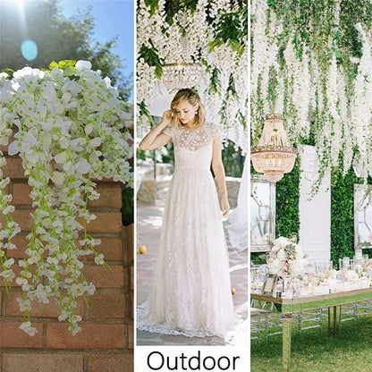 36Pcs Artificial Wisteria Flowers 3.6 Feet/Piece White Dense Artificial Fake - Image 6