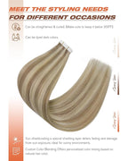 Sunny Hair Tape in Hair Extensions Human Hair, Blonde Hair Extensions Tape in Highlight Blonde Human Hair Tape in Extensions 12 inch 30G