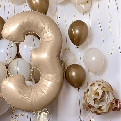 Nude Number 1 Balloons, 40 Inch Tan 1st Birthday Foil Balloon - Image 8