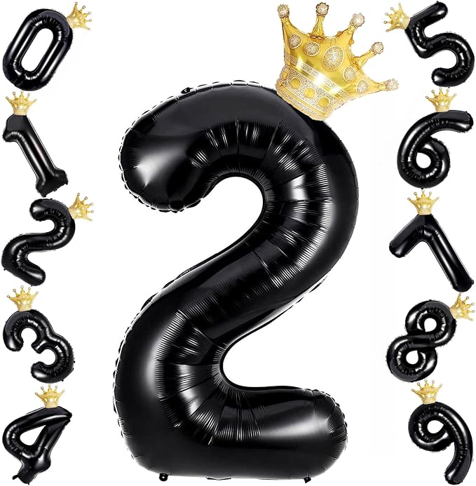 40 Inch Black Number Foil Balloons by Unknown
