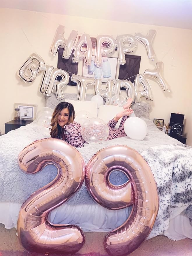 40 Inch Number 29 Balloon for 29th Year Old Birthday Decorations, Rose Gold | - Image 2