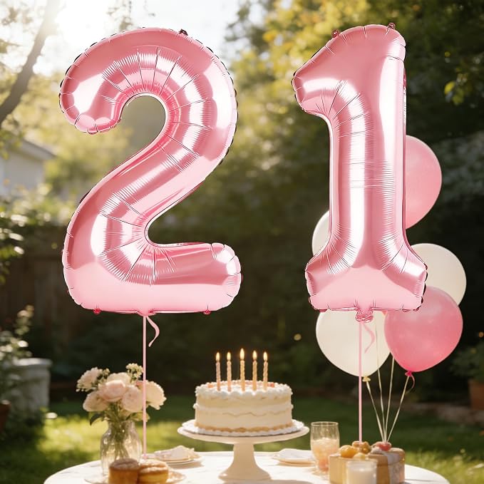 40 Inch Number 21 Balloons for 21st Birthday Party Decorations, 0-100 Jewelry - Image 3