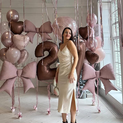 Dark Brown 40 Inch Balloon Number 2, Large Chocolate Brown Foil Number 2 - Image 6