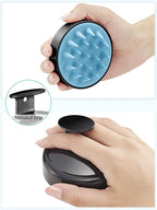 HEETA Scalp Massager Hair Growth, Soft Silicone Scalp Scrubber Shampoo Brush for Exfoliation, Dandruff Removal Head Massage Stress Relax, Wet & Dry Use for Thick Thin Curly Hair Care, Black Blue