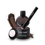 Thick Fiber Root Touch Up Powder, Medium Brown - Water & Sweat Resistant Hair Loss Concealer Set with Brush for Thin Hairlines and Gray Root Coverage