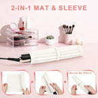AMIJEAL Oversize Silicone Heat Resistant Mat for Hair Tools, Curling Iron Flat Iron Hair Straightener Holder Mat, Portable Hot Tools Cover Pad for Travel Vanity Salon(14.2" x 11.0")