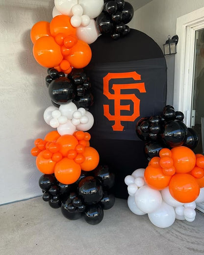 Black White Orange Balloon Arch Kit, 18 12 10 5 Inch Different Size Balloons - Image 6