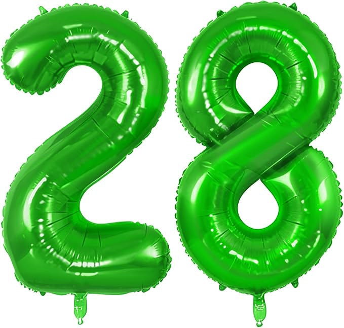 Number 28 Balloons for 28th Birthday Party Decorations, 0-100 Large No.28 by Joycard