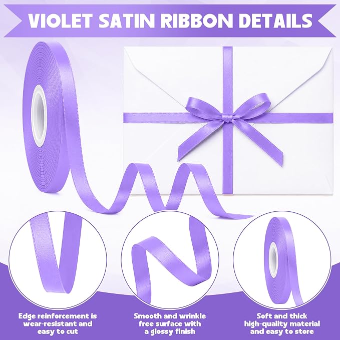 3/8In 30Yards Thin Violet Ribbon - Image 3