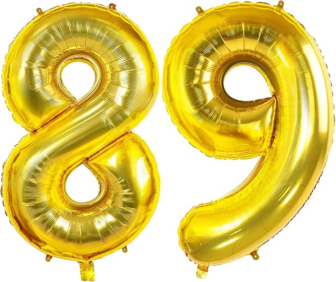 Joycard 100pcs 40" Gold Foil Number 89 Balloons by Joycard