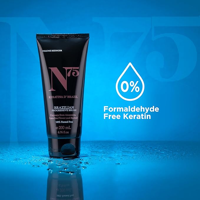 N75 Keratin Hair Smoothing Treatment - Formaldehyde-Free Brazilian Straightening - Deep Repair & Shine - Long-Lasting Frizz Control for Damaged Colored or All Hair Types