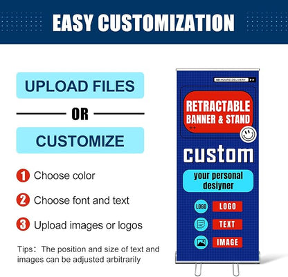Custom Retractable Banner with Silver Aluminum Stand, Personalized Roll Up - Image 4