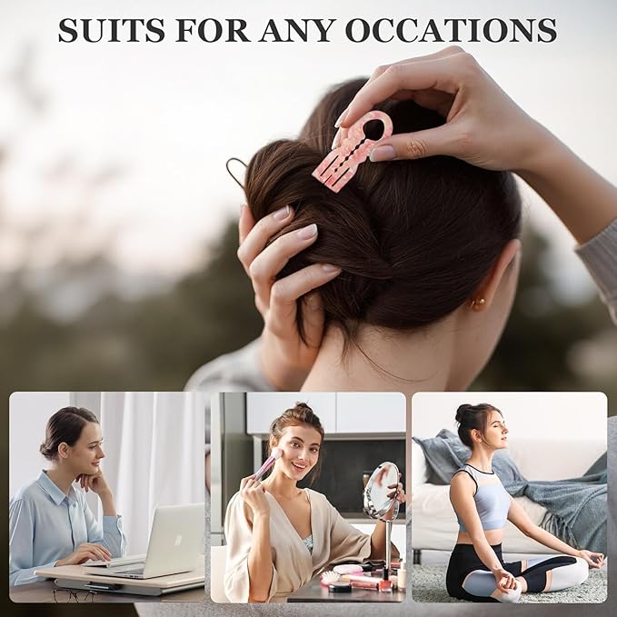Sunolga 3pcs Prestige French Hair Pins for Women, 4.38" Large, Serrated Anti-Slip Design, Curved Shape for Better Head Fit, Coquette Elegant Hair Accessories for Updos, Chignon, Bun Hairstyles
