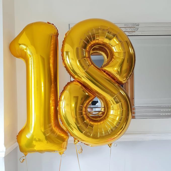 Gold 11 Balloon Number, 40 Inch Number 11 Balloon Large Gold Foil Mylar Helium - Image 3