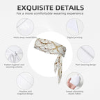 Men's Women Fashion Sports Sweatband Hand Decor for Running Fitness Spa, Long Multifunction Gold Marble Texture White Head Ribbon Headwear