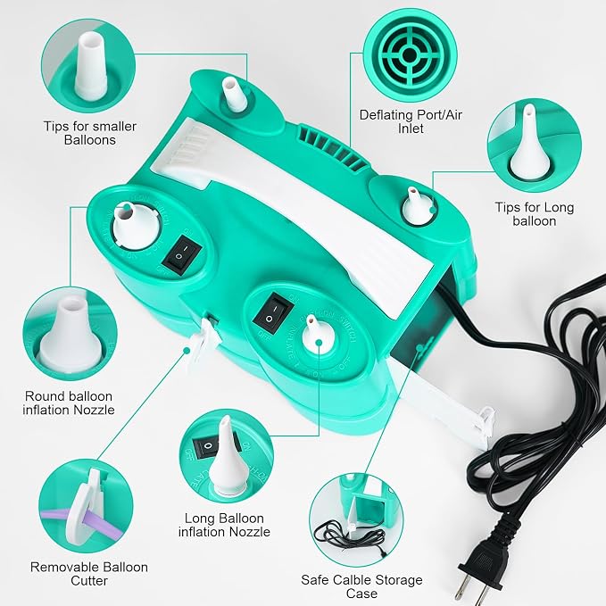 Electric Balloon Pump, Dagelar 3-in-1 Air Pump - Image 6