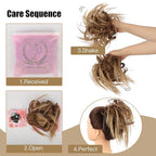 HMD Tousled Updo Messy Bun Hair Piece Hair Extension Ponytail With Elastic Rubber Band Updo Bun Synthetic Hairpieces for Women