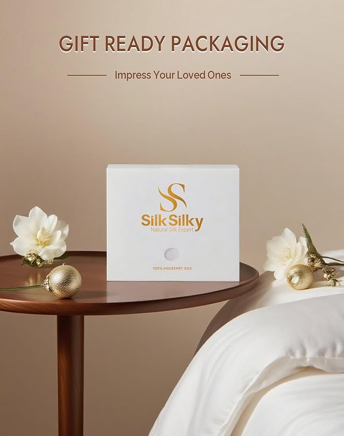 SilkSilky 100% Mulberry Silk Pillowcase - Pure 22 Momme High-Grade 6A Fibers for Hair & Skin, Envelope Closure, Natural, Organic, Breathable & Cooling Pillow Case (King, Pale Mauve)